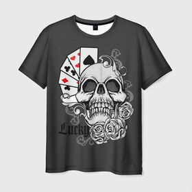 Мужская футболка 3D с принтом Lucky в Тюмени, 100% полиэфир | прямой крой, круглый вырез горловины, длина до линии бедер | lucky | буны | веер | винтаж | графика | дизайн | игра | игральные | иллюстрация | казино | картинка | карты | крести | масть | мода | надпись | орнамент | пики | покер | рисунок | сердце | символ | стиль