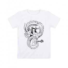 Детская футболка хлопок с принтом Унесённые призраками в Тюмени, 100% хлопок | круглый вырез горловины, полуприлегающий силуэт, длина до линии бедер | anime | spirited away | аниме | дракон | миядзаки | мультфильм | сэн | тихиро | унесённые призраками | хаку