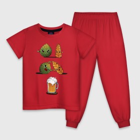 Детская пижама хлопок с принтом Хмель и Солод в Тюмени, 100% хлопок |  брюки и футболка прямого кроя, без карманов, на брюках мягкая резинка на поясе и по низу штанин
 | Тематика изображения на принте: солод | хмель