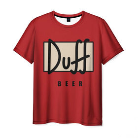 Мужская футболка 3D с принтом Duff в Тюмени, 100% полиэфир | прямой крой, круглый вырез горловины, длина до линии бедер | beer | duff | duff beer | simpsons | симпсоны