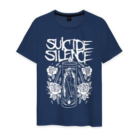 Мужская футболка хлопок с принтом Suicide Silence в Тюмени, 100% хлопок | прямой крой, круглый вырез горловины, длина до линии бедер, слегка спущенное плечо. | Тематика изображения на принте: metal | suicide silence | грув метал | группы | дэткор | метал | музыка | ню метал | рок