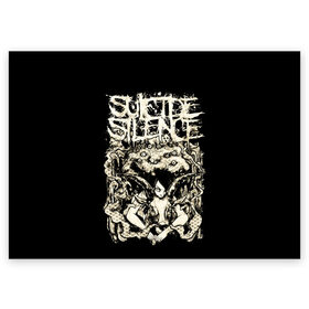 Поздравительная открытка с принтом Suicide Silence в Тюмени, 100% бумага | плотность бумаги 280 г/м2, матовая, на обратной стороне линовка и место для марки
 | metal | suicide silence | грув метал | группы | дэткор | метал | музыка | ню метал | рок