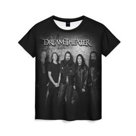 Женская футболка 3D с принтом Dream Theater в Тюмени, 100% полиэфир ( синтетическое хлопкоподобное полотно) | прямой крой, круглый вырез горловины, длина до линии бедер | dream theater | metal | группы | метал | музыка | прогрессив метал | рок | хеви метал