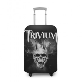 Чехол для чемодана 3D с принтом Trivium в Тюмени, 86% полиэфир, 14% спандекс | двустороннее нанесение принта, прорези для ручек и колес | trivium | грув метал | группы | метал | музыка | рок | тривиум | трэш метал | хеви метал