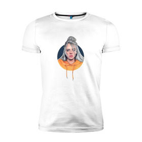 Мужская футболка премиум с принтом Billie Eilish в Тюмени, 92% хлопок, 8% лайкра | приталенный силуэт, круглый вырез ворота, длина до линии бедра, короткий рукав | music | pop | айлиш | билли | музыка