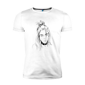 Мужская футболка премиум с принтом Billie Eilish в Тюмени, 92% хлопок, 8% лайкра | приталенный силуэт, круглый вырез ворота, длина до линии бедра, короткий рукав | music | pop | айлиш | билли | музыка