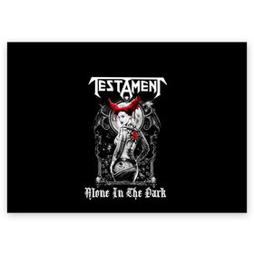 Поздравительная открытка с принтом Testament в Тюмени, 100% бумага | плотность бумаги 280 г/м2, матовая, на обратной стороне линовка и место для марки
 | Тематика изображения на принте: heavy metal | metal | testament | группы | дэт метал | метал | музыка | рок | трэш метал | хеви метал