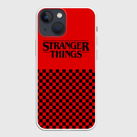 Чехол для iPhone 13 mini с принтом STRANGER THINGS в Тюмени,  |  | 11 | checkerboard | eggo | eleven | netflix | stranger | things | бобби | браун | дела | крайне | милли | обратная | одинадцать | одиннадцать | очень | события | сторона | странные | стренджер | темная
