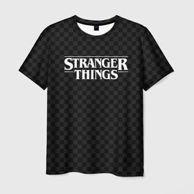 Мужская футболка 3D с принтом STRANGER THINGS в Тюмени, 100% полиэфир | прямой крой, круглый вырез горловины, длина до линии бедер | 11 | checkerboard | eggo | eleven | netflix | stranger | things | бобби | браун | дела | крайне | милли | обратная | одинадцать | одиннадцать | очень | события | сторона | странные | стренджер | темная