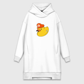 Платье-худи хлопок с принтом DUCKrio в Тюмени,  |  | Тематика изображения на принте: duck | duckpack | game | gamer | желтый | игра | марио | милый | усы | утенок | утка
