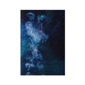 Обложка для паспорта матовая кожа с принтом Синий космос в Тюмени, натуральная матовая кожа | размер 19,3 х 13,7 см; прозрачные пластиковые крепления | big | арт | крупные арты | крупные принты | сумаcшедшие арты