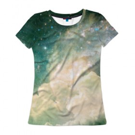 Женская футболка 3D с принтом Облачный космос в Тюмени, 100% полиэфир ( синтетическое хлопкоподобное полотно) | прямой крой, круглый вырез горловины, длина до линии бедер | big | арт | крупные арты | крупные принты | сумаcшедшие арты