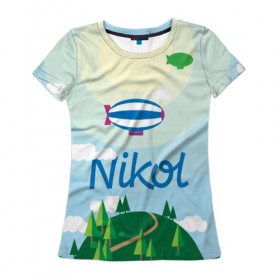 Женская футболка 3D с принтом Nikol Country в Тюмени, 100% полиэфир ( синтетическое хлопкоподобное полотно) | прямой крой, круглый вырез горловины, длина до линии бедер | 