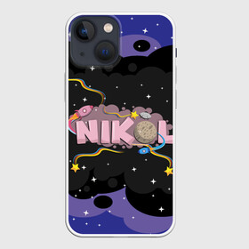 Чехол для iPhone 13 mini с принтом Nikol space в Тюмени,  |  | Тематика изображения на принте: nikol | nikolcrazyfamily