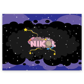 Поздравительная открытка с принтом Nikol space в Тюмени, 100% бумага | плотность бумаги 280 г/м2, матовая, на обратной стороне линовка и место для марки
 | Тематика изображения на принте: nikol | nikolcrazyfamily