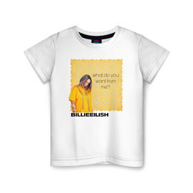 Детская футболка хлопок с принтом Billie Eilish в Тюмени, 100% хлопок | круглый вырез горловины, полуприлегающий силуэт, длина до линии бедер | ailish | billi | billie eilish | bury a friend | copycat | crown | dont smile at me | lovely | music | my boy | party favor | pop | били | билли айлиш | музыка | певица | поп | эйлиш