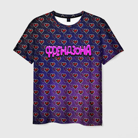 Мужская футболка 3D с принтом Френдзона в Тюмени, 100% полиэфир | прямой крой, круглый вырез горловины, длина до линии бедер | бойчик | группа | друг | друзья | музыка | мультяшка | песни | подростки | подруга | поп панк | сердце | френдзона