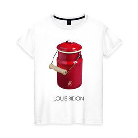 Женская футболка хлопок с принтом Louis Bidon в Тюмени, 100% хлопок | прямой крой, круглый вырез горловины, длина до линии бедер, слегка спущенное плечо | антитренд | луи витон