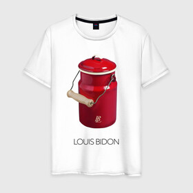 Мужская футболка хлопок с принтом Louis Bidon в Тюмени, 100% хлопок | прямой крой, круглый вырез горловины, длина до линии бедер, слегка спущенное плечо. | антитренд | луи витон