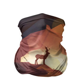 Бандана-труба 3D с принтом Абстрактный олень в Тюмени, 100% полиэстер, ткань с особыми свойствами — Activecool | плотность 150‒180 г/м2; хорошо тянется, но сохраняет форму | арт | дикая | олень | пещера | поп | природа | рога | стая | шерсть