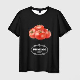 Мужская футболка 3D с принтом PRADAM в Тюмени, 100% полиэфир | прямой крой, круглый вырез горловины, длина до линии бедер | антитренд | прада