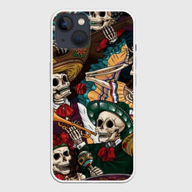 Чехол для iPhone 13 с принтом Мексиканская Вечеринка в Тюмени,  |  | party | амиго | маракасы | мексика | мехико | скелет | сомбреро | текила | черепа