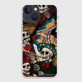 Чехол для iPhone 13 mini с принтом Мексиканская Вечеринка в Тюмени,  |  | party | амиго | маракасы | мексика | мехико | скелет | сомбреро | текила | черепа