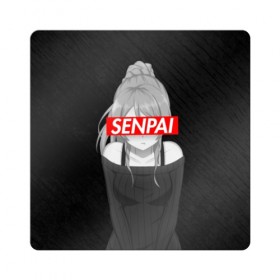 Магнит виниловый Квадрат с принтом Anime (Senpai 5) в Тюмени, полимерный материал с магнитным слоем | размер 9*9 см, закругленные углы | ahegao | anime | manga | sempai | senpai | аниме | ахегао | манга | семпай | сенпай
