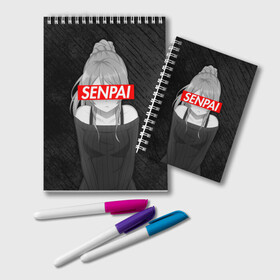 Блокнот с принтом Anime (Senpai 5) в Тюмени, 100% бумага | 48 листов, плотность листов — 60 г/м2, плотность картонной обложки — 250 г/м2. Листы скреплены удобной пружинной спиралью. Цвет линий — светло-серый
 | ahegao | anime | manga | sempai | senpai | аниме | ахегао | манга | семпай | сенпай