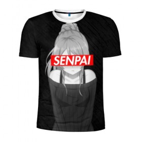 Мужская футболка 3D спортивная с принтом Anime (Senpai 5) в Тюмени, 100% полиэстер с улучшенными характеристиками | приталенный силуэт, круглая горловина, широкие плечи, сужается к линии бедра | ahegao | anime | manga | sempai | senpai | аниме | ахегао | манга | семпай | сенпай