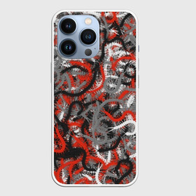 Чехол для iPhone 13 Pro с принтом Сколопендры в Тюмени,  |  | камуфляж | красный | лапки | милитари | многоножка | насекомые | орнжевый | паттрен | серый | сороконожка | узор