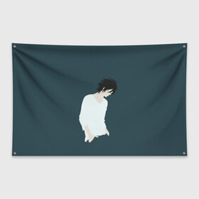 Флаг-баннер с принтом L в Тюмени, 100% полиэстер | размер 67 х 109 см, плотность ткани — 95 г/м2; по краям флага есть четыре люверса для крепления | detective | l | детектив | эл