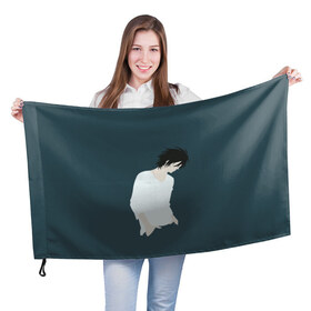 Флаг 3D с принтом L в Тюмени, 100% полиэстер | плотность ткани — 95 г/м2, размер — 67 х 109 см. Принт наносится с одной стороны | detective | l | детектив | эл