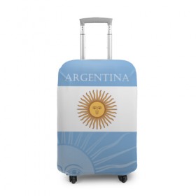 Чехол для чемодана 3D с принтом Аргентина в Тюмени, 86% полиэфир, 14% спандекс | двустороннее нанесение принта, прорези для ручек и колес | argentina | аргентина | аргентинская сборная | сборная | сборная аргентины | сборная аргентины по футболу | сборные | форма | футбол | футбольные сборные | чемпионат | чемпионат мира
