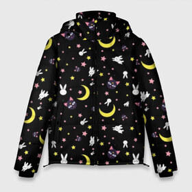 Мужская зимняя куртка 3D с принтом Sailor Moon Pattern в Тюмени, верх — 100% полиэстер; подкладка — 100% полиэстер; утеплитель — 100% полиэстер | длина ниже бедра, свободный силуэт Оверсайз. Есть воротник-стойка, отстегивающийся капюшон и ветрозащитная планка. 

Боковые карманы с листочкой на кнопках и внутренний карман на молнии. | аниме | детский | зайчик | зая | звезды | кролик | луна в матроске | матросска | месяц | милота | милый | небо | паттерн | сейлор мун | черный