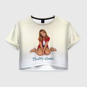 Женская футболка 3D укороченная с принтом Oldschool Britney в Тюмени, 100% полиэстер | круглая горловина, длина футболки до линии талии, рукава с отворотами | britney | britneyspears | glitch | icon | jean | pop | princess | spears | usa | бритни | бритниспирс | глич | джин | поп | работа | спирс | сша
