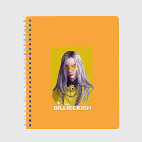 Тетрадь с принтом Billie Eilish в Тюмени, 100% бумага | 48 листов, плотность листов — 60 г/м2, плотность картонной обложки — 250 г/м2. Листы скреплены сбоку удобной пружинной спиралью. Уголки страниц и обложки скругленные. Цвет линий — светло-серый
 | at | billie | don’t | eilish | electronic | eyes | me | music | ocean | pirate | smile | synthpop | usa | айлиш | билли | музыка | пайрэт | синти поп | сша | электронная | электропоп