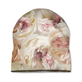 Шапка 3D с принтом Нежные Пионы в Тюмени, 100% полиэстер | универсальный размер, печать по всей поверхности изделия | букет | красивый | милый | пион | роза | розовый | розочка | свадебный | флористика | цветок | цветы