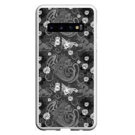 Чехол для Samsung Galaxy S10 с принтом Морские чудовища в Тюмени, Силикон | Область печати: задняя сторона чехла, без боковых панелей | background | butterflies | dragons | fashion | fish | flowers | illustrat | monsters | pattern | sea | skull | style | water | бабочки | вода | глубина | графика | драконы | иллюстрация | картинка | мода | монстры | морские | орнамент | осьминоги | пузыри