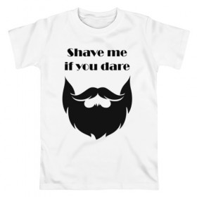Мужская футболка хлопок с принтом Shave me в Тюмени, 100% хлопок | прямой крой, круглый вырез горловины, длина до линии бедер, слегка спущенное плечо. | barbershop | барбершоп | борода | бритье | настоящий мужик | усы