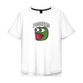 Мужская футболка хлопок Oversize с принтом Pepe в Тюмени, 100% хлопок | свободный крой, круглый ворот, “спинка” длиннее передней части | Тематика изображения на принте: bad | dab | frog | good | kek | make pepe great again | pepe | sad | sad frog | vote for pepe | кек | лягушка | мем | мемы | пепе | со смыслом | фрог