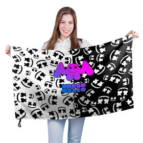 Флаг 3D с принтом Marshmello в Тюмени, 100% полиэстер | плотность ткани — 95 г/м2, размер — 67 х 109 см. Принт наносится с одной стороны | dj | fortnite | marshmello | music | дж | зефир | маршмелоу | музыка | форнайт | фортнайт