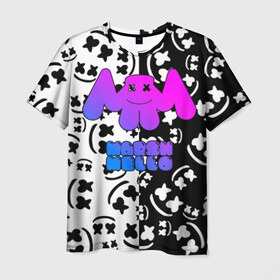 Мужская футболка 3D с принтом Marshmello в Тюмени, 100% полиэфир | прямой крой, круглый вырез горловины, длина до линии бедер | Тематика изображения на принте: dj | fortnite | marshmello | music | дж | зефир | маршмелоу | музыка | форнайт | фортнайт