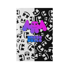 Обложка для паспорта матовая кожа с принтом Marshmello в Тюмени, натуральная матовая кожа | размер 19,3 х 13,7 см; прозрачные пластиковые крепления | Тематика изображения на принте: dj | fortnite | marshmello | music | дж | зефир | маршмелоу | музыка | форнайт | фортнайт