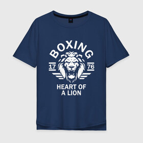 Мужская футболка хлопок Oversize с принтом Бокс - сердце льва в Тюмени, 100% хлопок | свободный крой, круглый ворот, “спинка” длиннее передней части | box | boxing | bruce lee | champion | dragon | fight | fighter | judo | muay thai | team | tiger | ufc | али | боевые | боец | бой | бокс | боксер | борьба | брюс ли | воин | дзюдо | дракон | единоборства | искусство | карате | контакт | кулак | лев