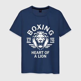 Мужская футболка хлопок с принтом Бокс - сердце льва в Тюмени, 100% хлопок | прямой крой, круглый вырез горловины, длина до линии бедер, слегка спущенное плечо. | box | boxing | bruce lee | champion | dragon | fight | fighter | judo | muay thai | team | tiger | ufc | али | боевые | боец | бой | бокс | боксер | борьба | брюс ли | воин | дзюдо | дракон | единоборства | искусство | карате | контакт | кулак | лев