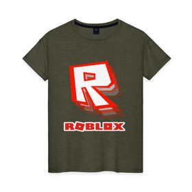 Женская футболка хлопок с принтом Roblox в Тюмени, 100% хлопок | прямой крой, круглый вырез горловины, длина до линии бедер, слегка спущенное плечо | play | roblox | детская | для детей | игра | онлайн | ребенку | роблокс | роболкс | симулятор