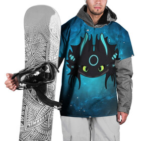 Накидка на куртку 3D с принтом ночная фурия в Тюмени, 100% полиэстер |  | how to train your dragon | night fury | астрономия | беззубик | галактика | дракон | звезды | как приручить дракона | космос | ночная фурия