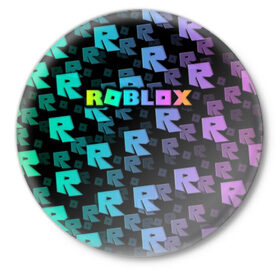 Значок с принтом Roblox в Тюмени,  металл | круглая форма, металлическая застежка в виде булавки | roblox   массовая многопользовательская онлайн игра