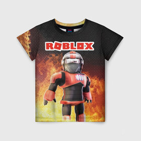 Детская футболка 3D с принтом Roblox в Тюмени, 100% гипоаллергенный полиэфир | прямой крой, круглый вырез горловины, длина до линии бедер, чуть спущенное плечо, ткань немного тянется | roblox   массовая многопользовательская онлайн игра